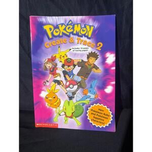Pokemon Create & Trace 2 2003 Nintendo Paper Tracing Book Brand New
